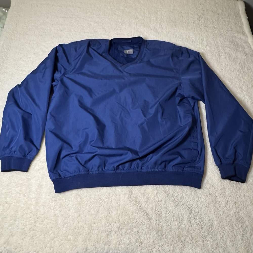 IZOD Extreme Function Mens Windbreaker Sz L Blue LS Golf Pullover